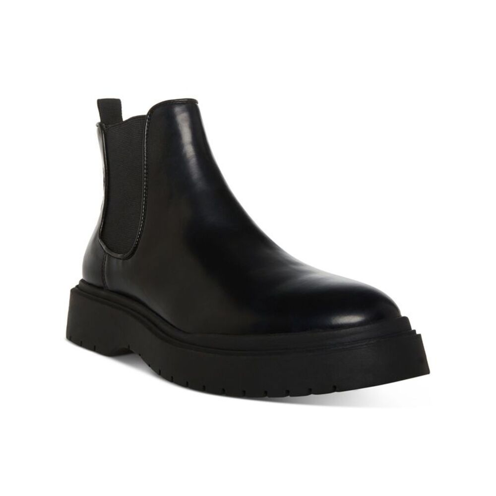 MADDEN Mens Black Goring Comfort Aillem Round Toe Wedge Boots Shoes 11.5